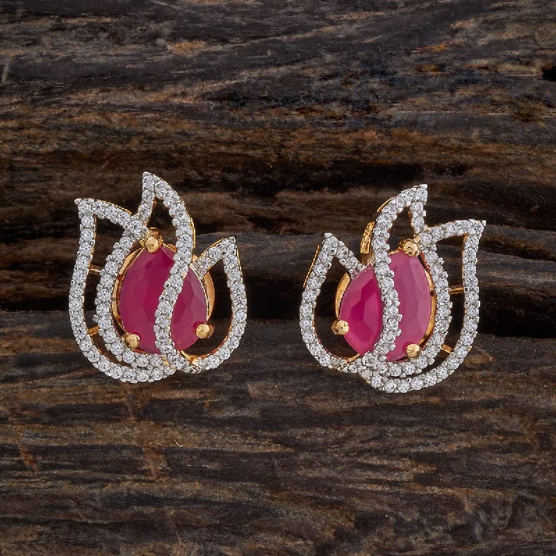 Hoop earrings with resin accents for a bold and colorful design-Zircon Earring 177509